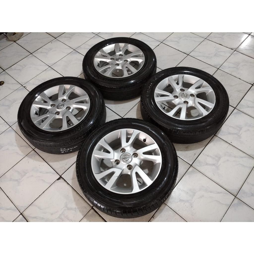 Velg Mobil Bekas Copotan Livina Ring 15 Hol 4X114,3 + Ban 185 65 Ring 15 Bisa Untuk Xenia Avanza Kij