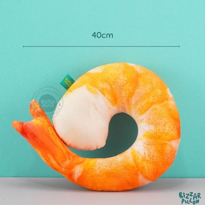 Bantal Leher Travelling Motif Udang Original Best Seller