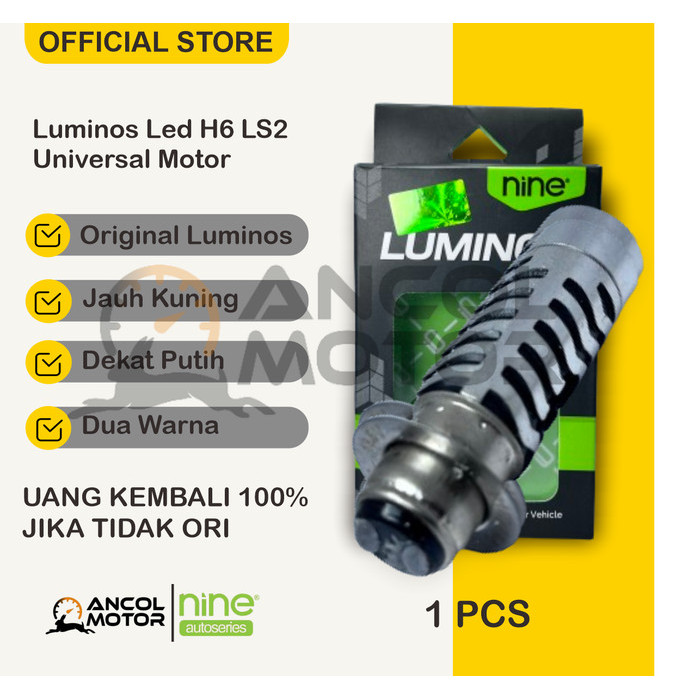 LUMINOS HEADLAMP LED LS2 H6 13W 2IN1 LAMPU SOROT DEPAN MOTOR UNIVERSAL