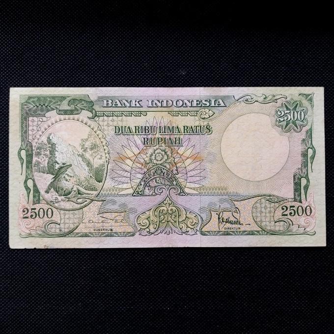 Uang Kuno 2500 Rupiah Seri Hewan Komodo Tahun 1957 - AN 36419