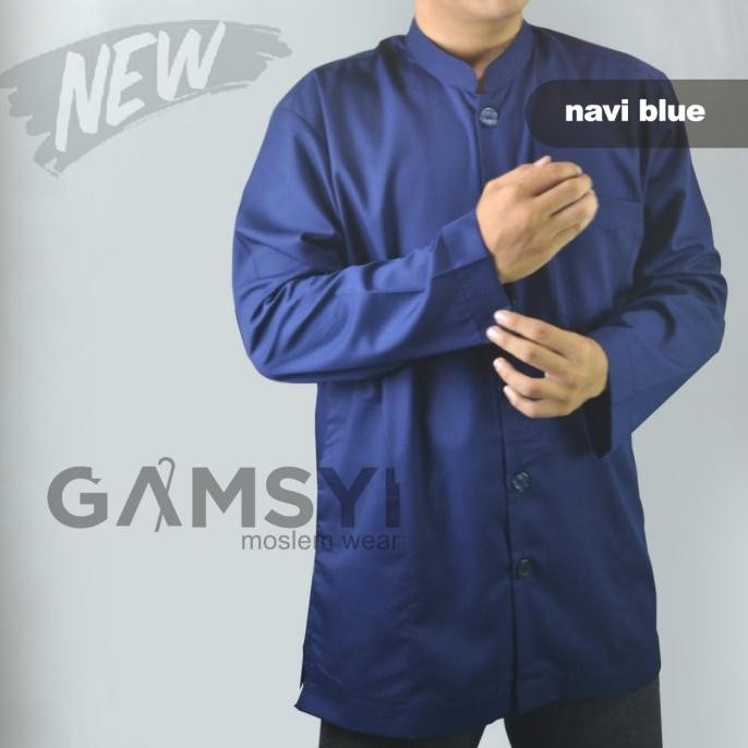 Baju Koko Putih Polos jumbo/KOKO DEWASA LENGAN PANJANG/Koko Gamsyi