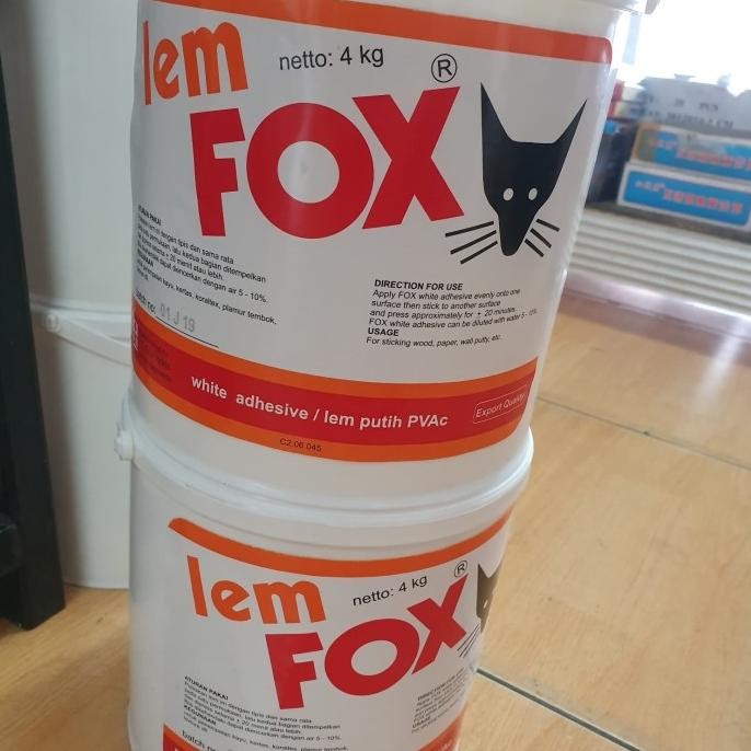Promo Lem Kayu, PVC Sheet, HPL merek Fox 4 kilo COD