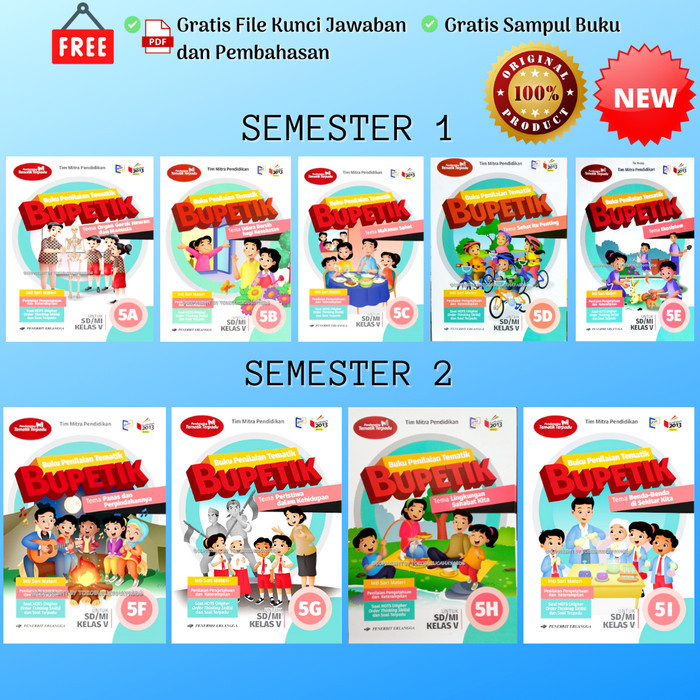 

BOOM SALE Bupetik Kelas 5 A B C D E F G H I BK Penilaian Tematik K13N ERLANGGA