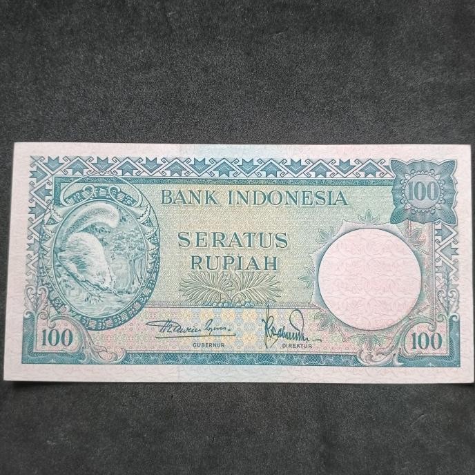 Uang Kuno 100 Rupiah Tupai Seri Hewan 1957 AUNC-