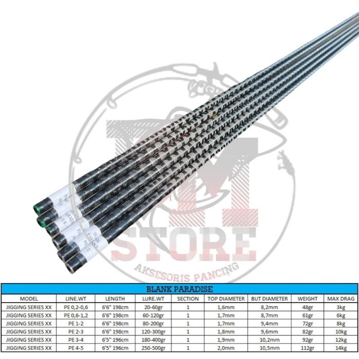 AJR99 BLANK PARADISE JIGGING SERIES - BLANK JIGGING