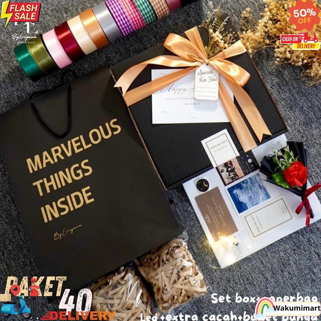 

Paket Kotak Kado Lengkap Box Hampers Gift Box Kotak Kado Ulang Tahun Kardus Hitam Cokelat Rustic Aesthetic Unik Bungkus Diy Pita Kartu Ucapan Birthday Wisuda Ultah Valentine Anniversary Graduation Lebaran Wedding Hari Guru Set Paket D Promo 2.2