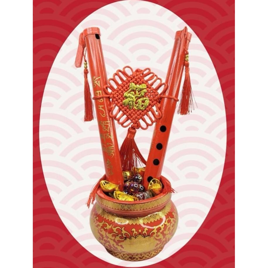 Pot Harta Ular Logam Mas Ritual Undang Dewa Rejeki Cai Shen Rupang Patung 14in