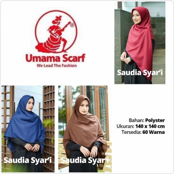 HIJAB KERUDUNG JILBAB SEGI EMPAT JUMBO SYAR I SAUDIA UMAMA