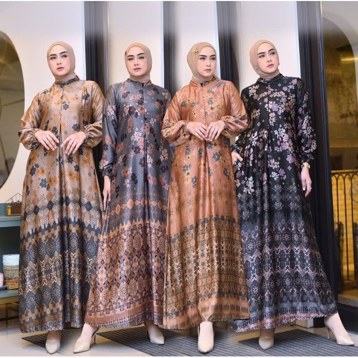 Gamis Sutra Import // Gamis Motif Terbaru // Gamis Mewah