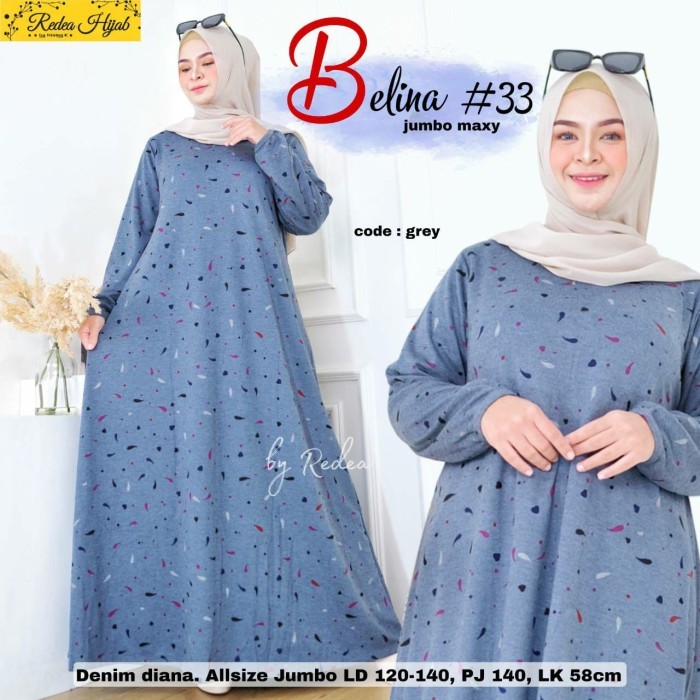 jumbo maxy terbaru ld 120 bahan kaos adem gamis muslim jumbo belina 33