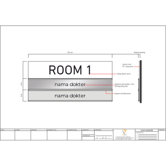 

Signage Door Sign Ruangan Dokter Uk 29,5cm x 14cm