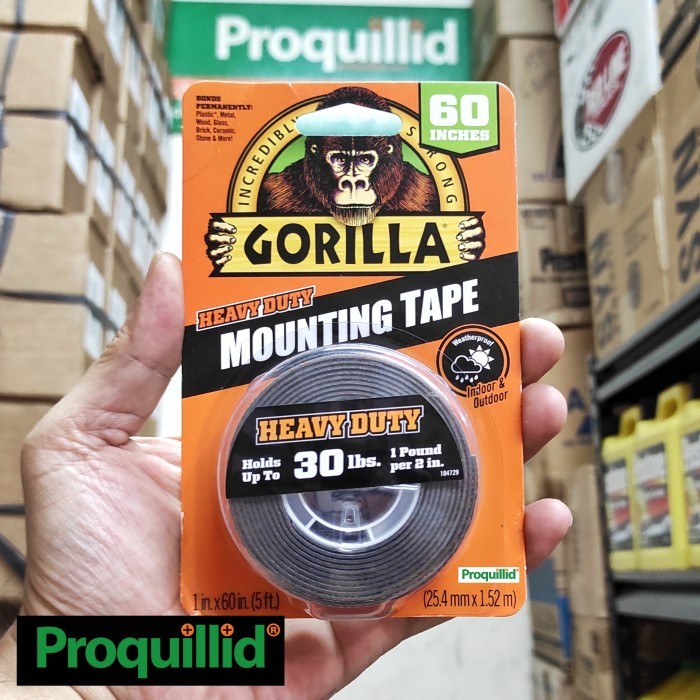 

LAKBAN ISOLASI GORILLA HEAVY DUTY MOUNTING DOUBLE TAPE 30 LBS 2.5 CM