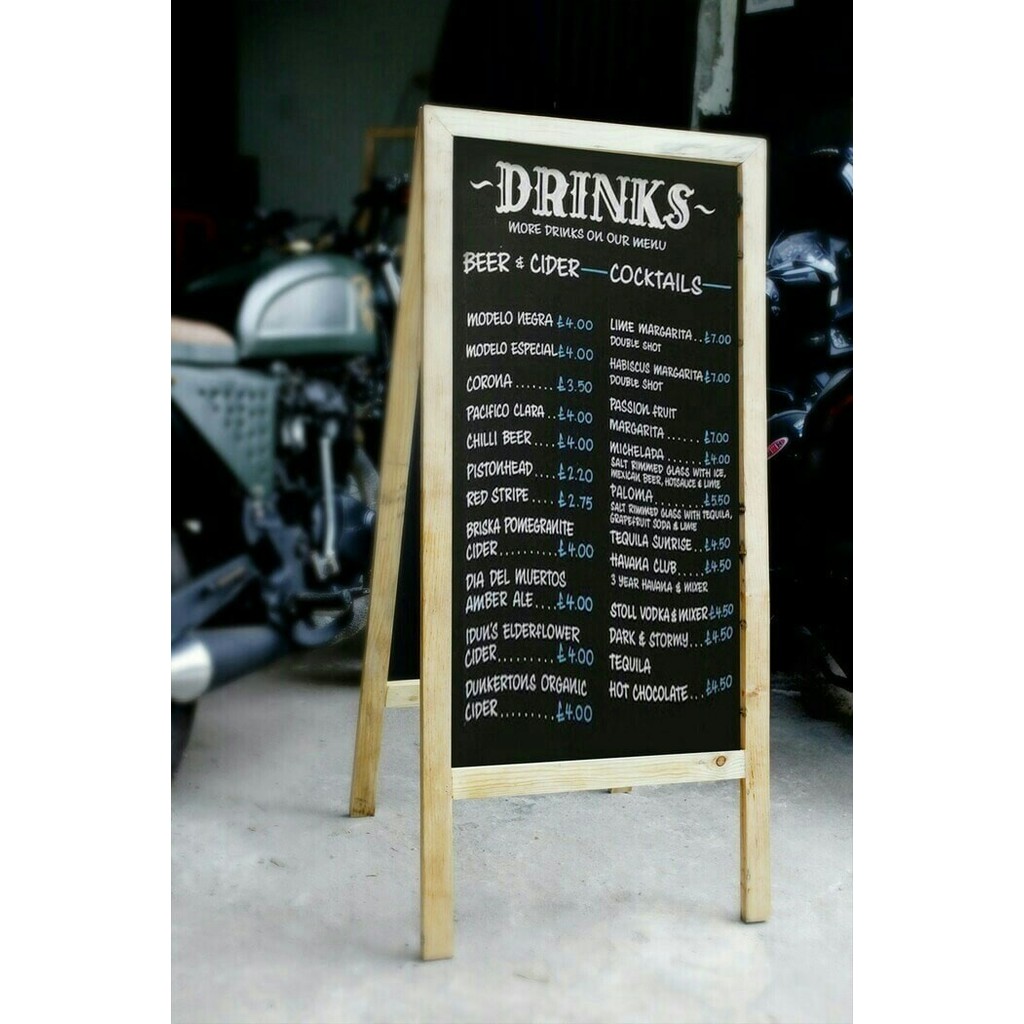 

blackboar papan tulis dobel chalkboard cafe restaurant size 90 X 60 cm