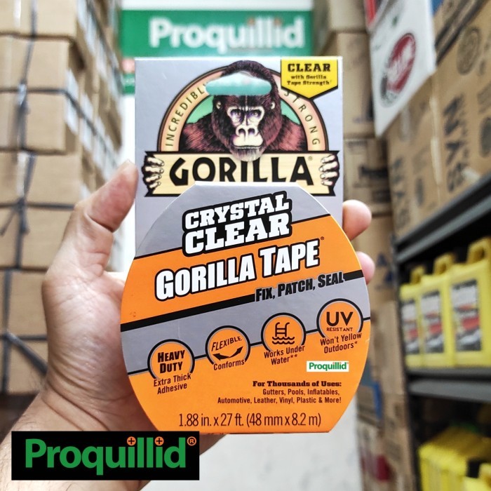 

GORILLA HEAVY DUTY FLEXIBLE STRONG CRYSTAL CLEAR TAPE LAKBAN 48 MM 8 M