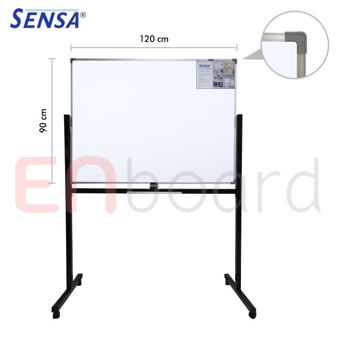

Papan Tulis Whiteboard Standing Double Face Sensa 90 x 120 cm