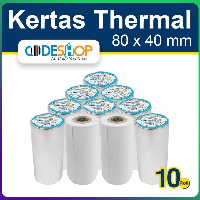 

Sale Kertas Thermal Receipt Printer 80X40 / 80X40Mm / 80 X 40 Mm (10 Roll)