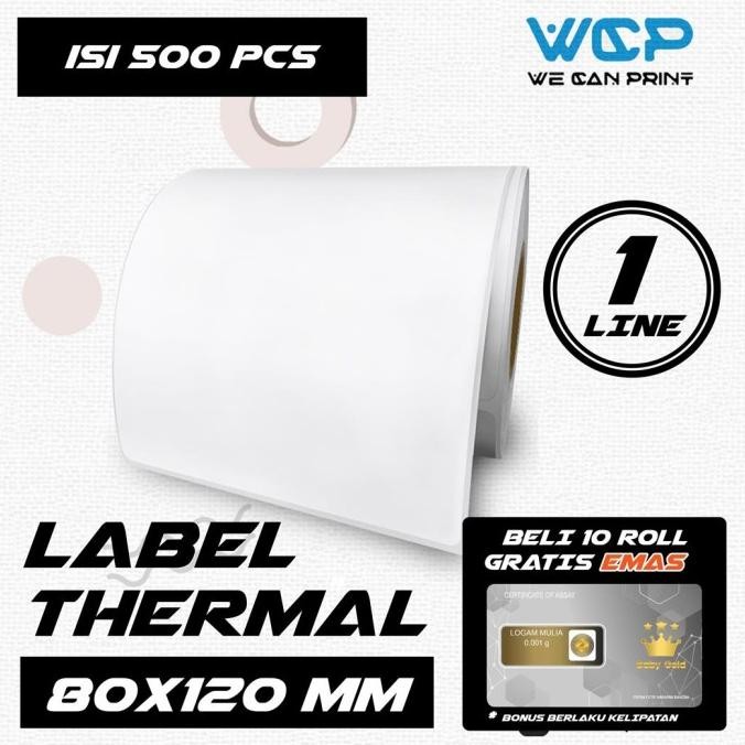 

Sale Stiker Label Thermal 80 X 120 Mm Kertas Thermal 80X120 Mm 500 Pcs