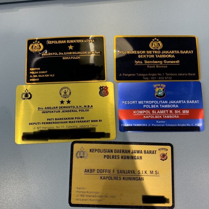 Terlaris SAMPLE SAMPEL KARTU NAMA PREMIUM BAHAN PLAT BESI ALUMINIUM CUSTOM SALE