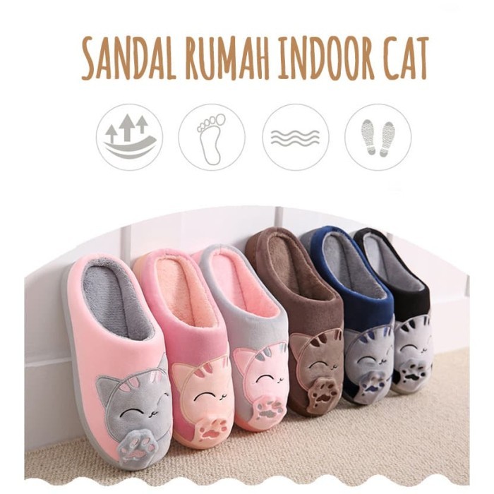 Sandal Rumah Indoor Santai / Sandal Couple Import Empuk Hangat Lucu
