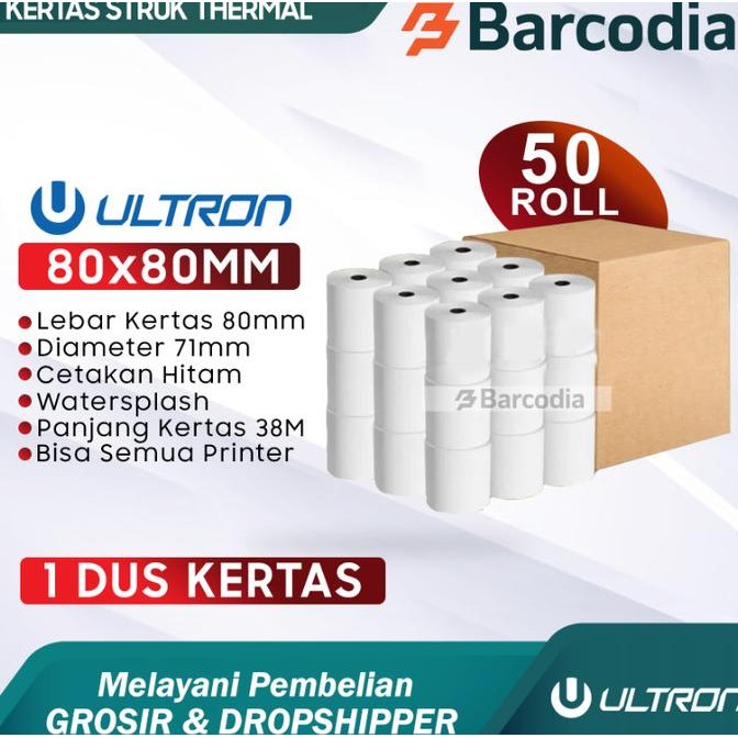 

Sale ( 1 Dus ) Kertas Printer Thermal 80X80 Mm - 80Mm - 80X80Mm Ultron