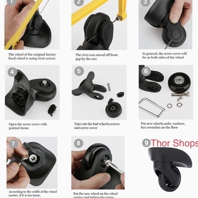 Roda koper diameter 42mm replacement wheel American Tourister