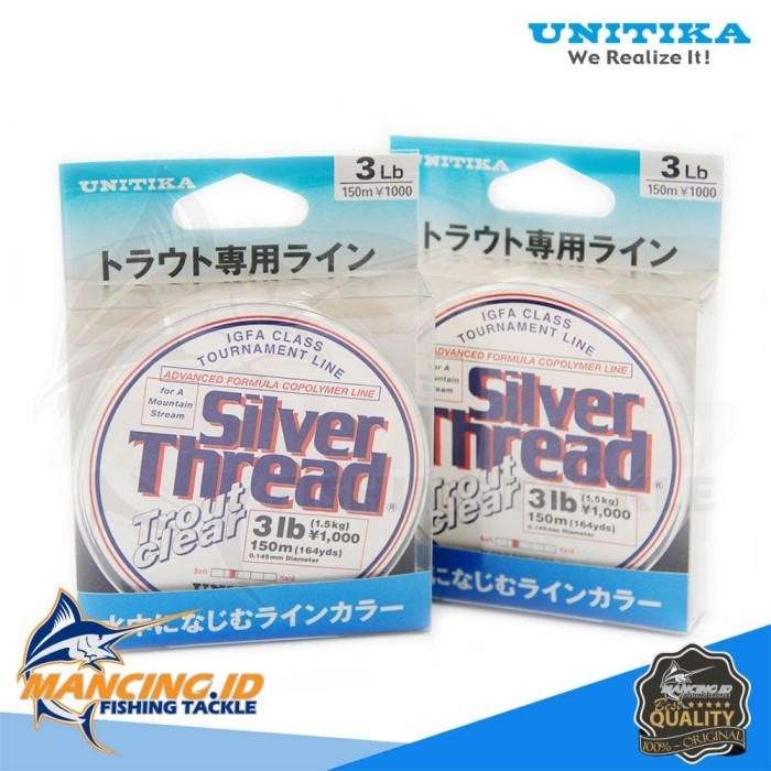 Unitika Clear SILVER THREAD Trout 8lb 150m Senar Pancing Benang Nylon