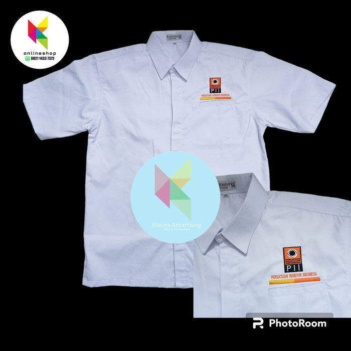 kemeja PII persatuan Insinyur Indonesia seragam putih lengan pendek
