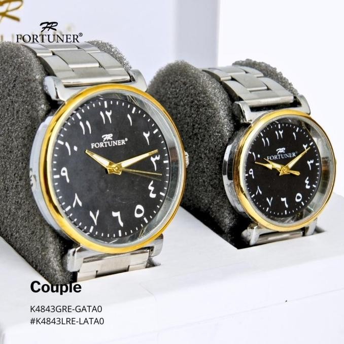 Promo Fortuner Jam Tangan Couple Analog Angka Arab Kulit Tahan Air Shadi