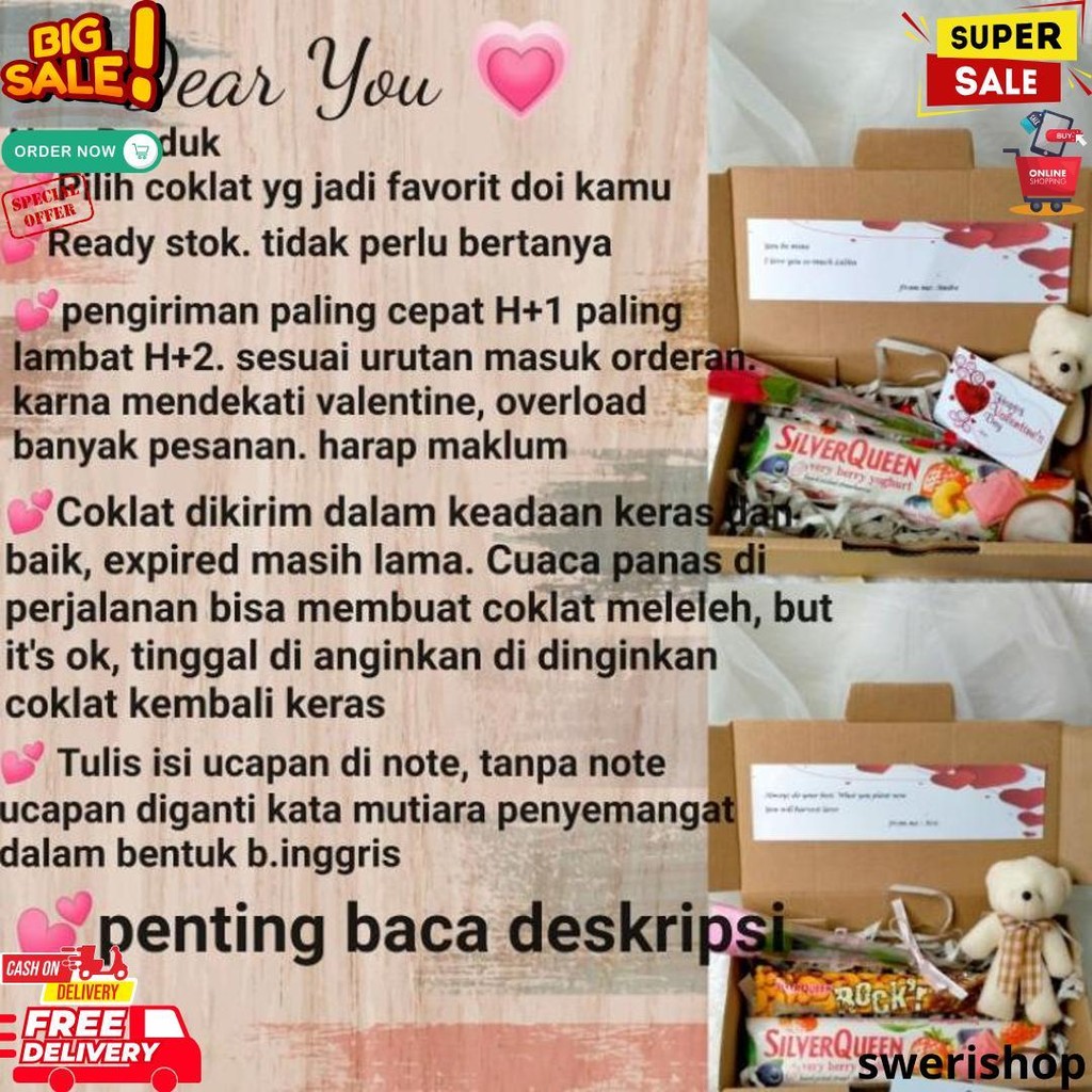 

Hampers Coklat Valentine / Kado Cewek Ulang Tahun / Kado Anniversary D Gratis Ongkir