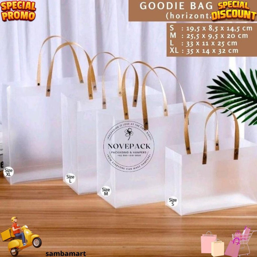 

(5 Pcs - Handle Cokelat) Goodie Bag Doff/Hampers Bag Doff/Gift Bag Doff/Tas Hampers Doff/Kantong Doff/Doff Transparan D Cod