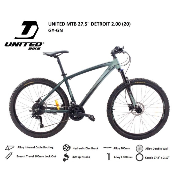 Mtb United Detroit 2.00 Alloy 27 Speed Hydraulic 27.5 inch