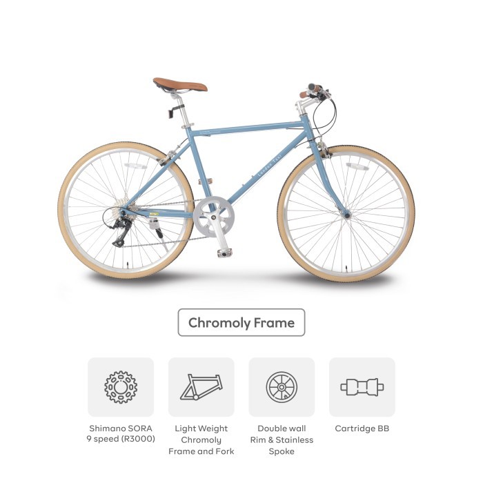 London Taxi Chromoly Bike 26M - Blue Gray / Sepeda Dewasa 26M Inch
