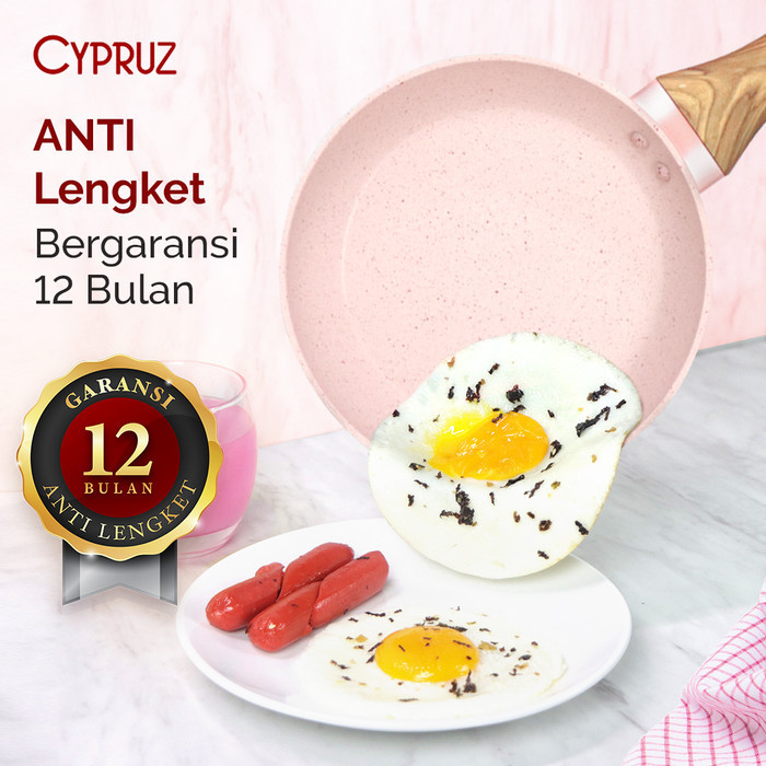 Cypruz Color Marble Fry Pan / Wajan Penggorengan Anti Lengket