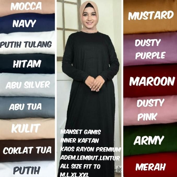 Promo Manset Gamis Daleman Gamis Katun Rayon Premium Hademm Putih