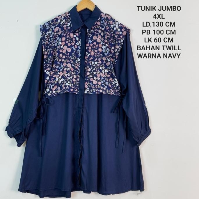 Sale Tunik Jumbo Ld 130 Cm Model Kombinasi Kekinian - Calista Tunik