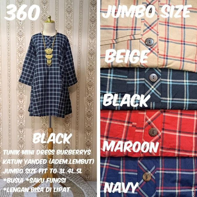 Promo Tunik Atasan Kotak" Katun Yanded(Adem)Jumbo Size Fit To 2L.3L.4L.5L