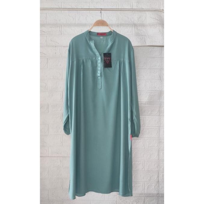 Sale Tunik Polos Rayon Jumbo Hijau Wardah