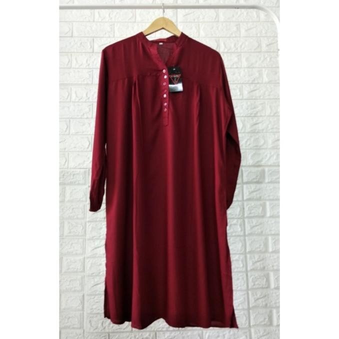 Promo Tunik Polos Rayon Jumbo Merah Maroon
