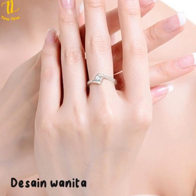 Grosir Tino G85 Cincin Couple Titanium Solitair Tunangan Nikah Wedding Ring