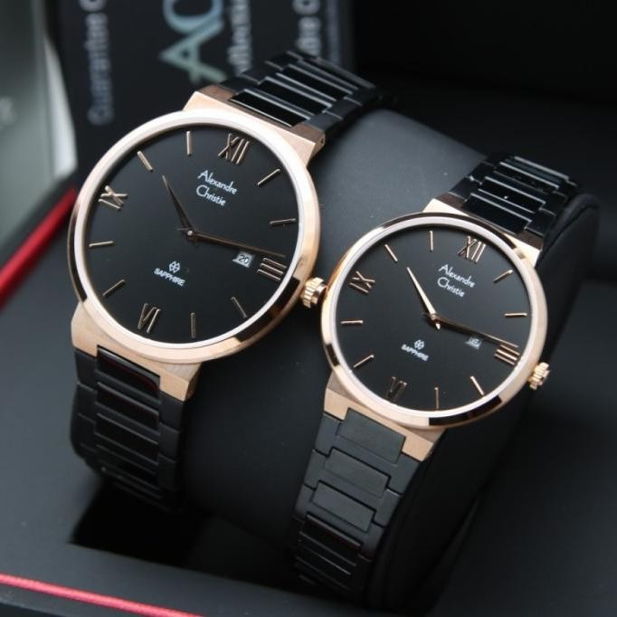 Sale Alexandre Christie Ac8564 Ac 8564 Sapphire Glass Jam Wanita Original