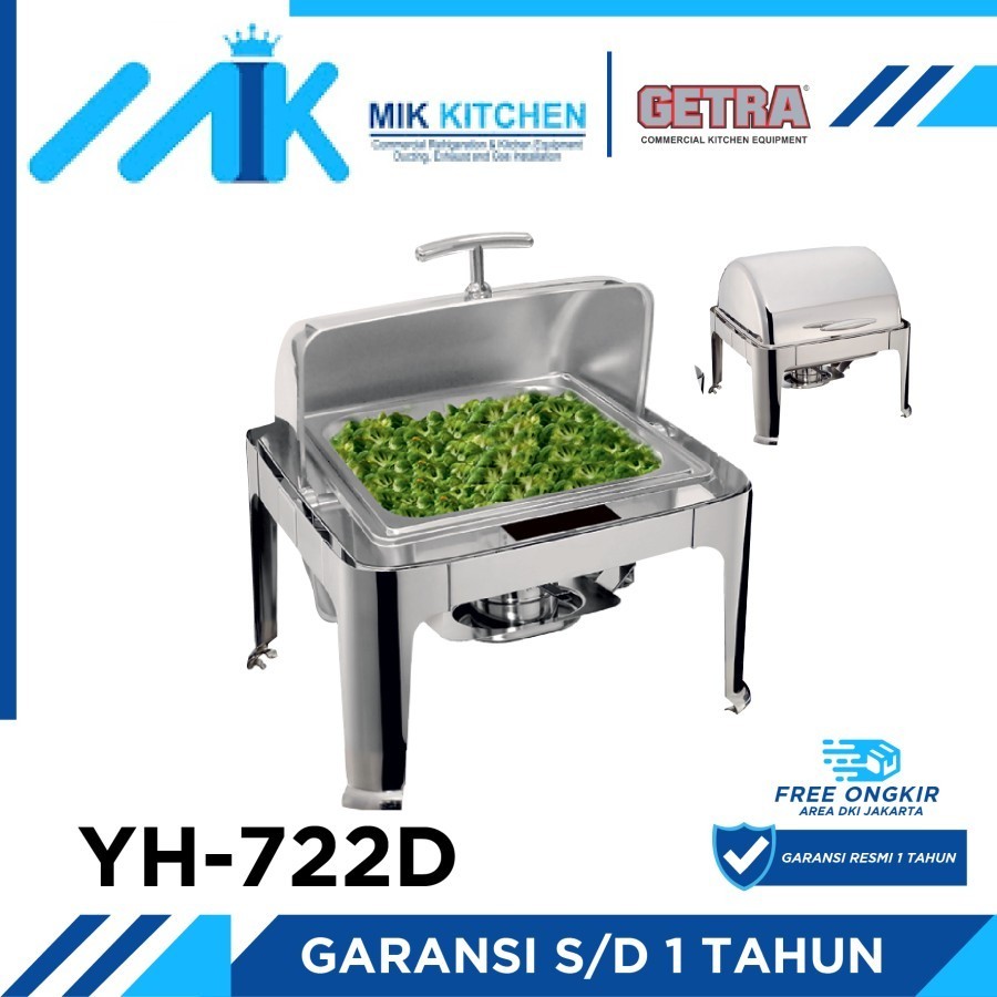 GETRA CHAFING DISH RECTANGLE ROLL TOP YH-722-D / YH-722D CHAFING DISH RECTANGLE 5.5L / YH 722 D