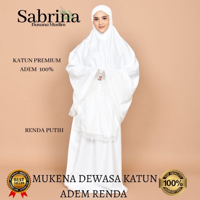 Mukena Dewasa/Remaja Putih Renda Premium Katun Adem #Gratisongkir #Sale #Discount