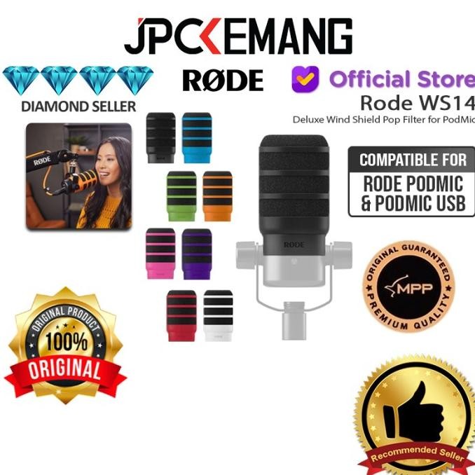 Promo Rode Ws14 Deluxe Wind Shield Pop Filter For Rode Podmic / Podmic Usb Rode Ws-14 Original