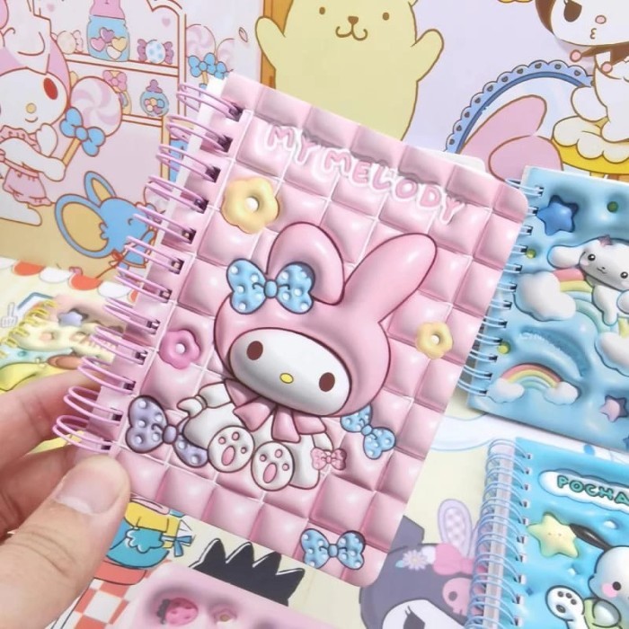 

NOTE BOOK 2IN1 Notes BUKU TULIS Cinnamonroll kuromi pompompurin