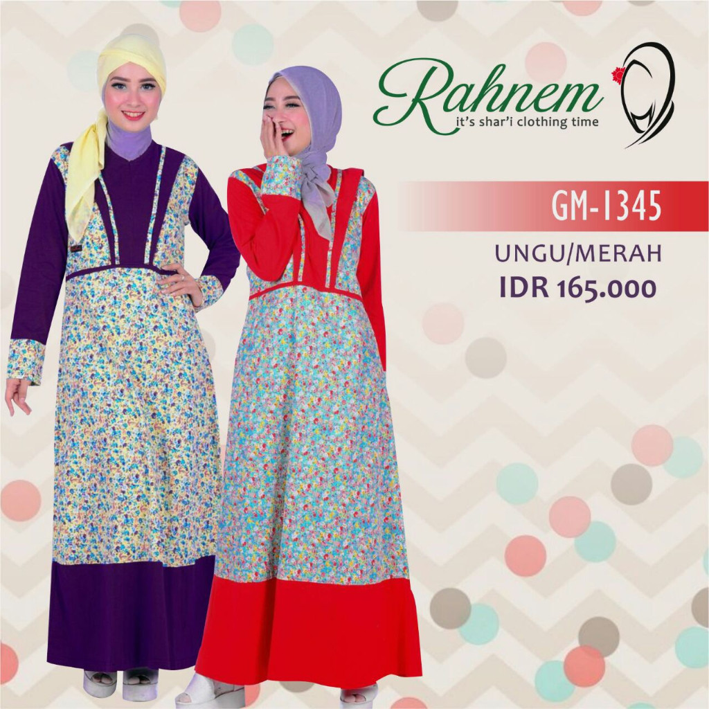 Sensasi Baru {Rahnem Rauna Promo} Gamis Rahnem Rauna Murah Untuk Ngaji & Sehari Hari Merah Ungu Biru