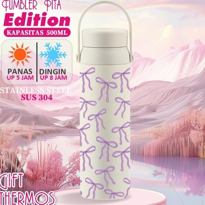 Grosir Custom Tumbler Coquette Tumbler Korea - Kapasitas 500 Ml Tumbler Pita Viral Tumbler Lucu Pita