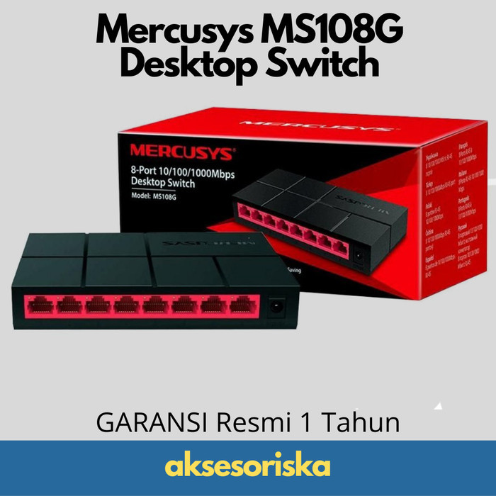 Mercusys MS108G Desktop HUB Switch 8-Port 10/100/1000Mbps Gigabit