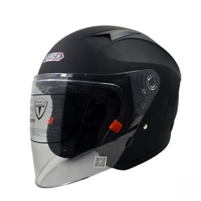Helm Half Face Sni Ganteng Kekinian Spoiler Sporty Dewasa Cowok Cewek Force X1 Ns Warna Solid Polos 