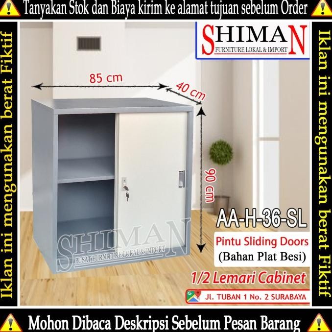 

TERBARU - Lemari Arsip 1/2 Cabinet Full Plat Besi AA H 36 SL BUFALO