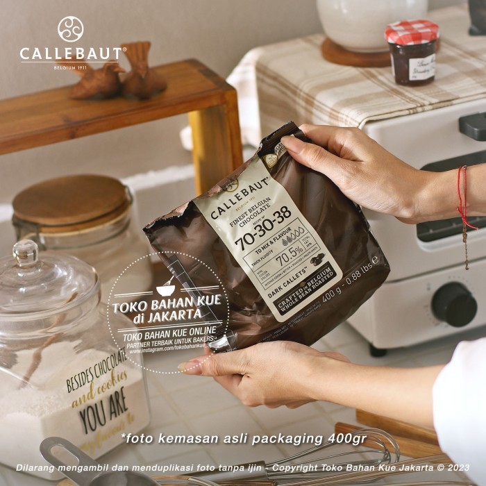 

Callebaut NOIR 70,5% 400gr ASLI Couverture Chocolate 70% Cokelat 7030